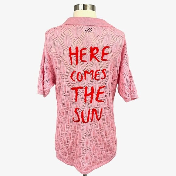 Me369 Tops - Me369 Poppy V-Neck Pink Knitted Shirt Size XS / S V Neck Here Comes The Sun